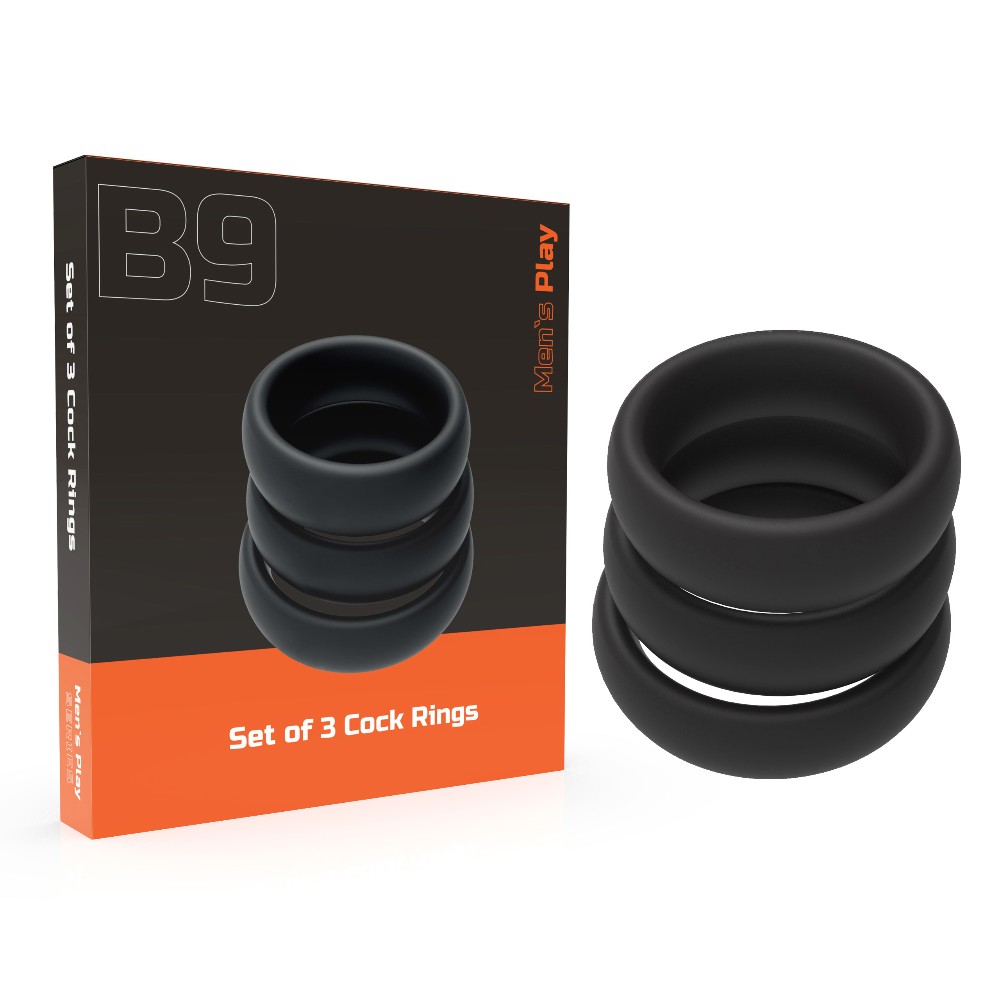 Набір ерекційних кілець - Erospace Men’s Play Set Of 3 Cock Rings B9 - зображення 1