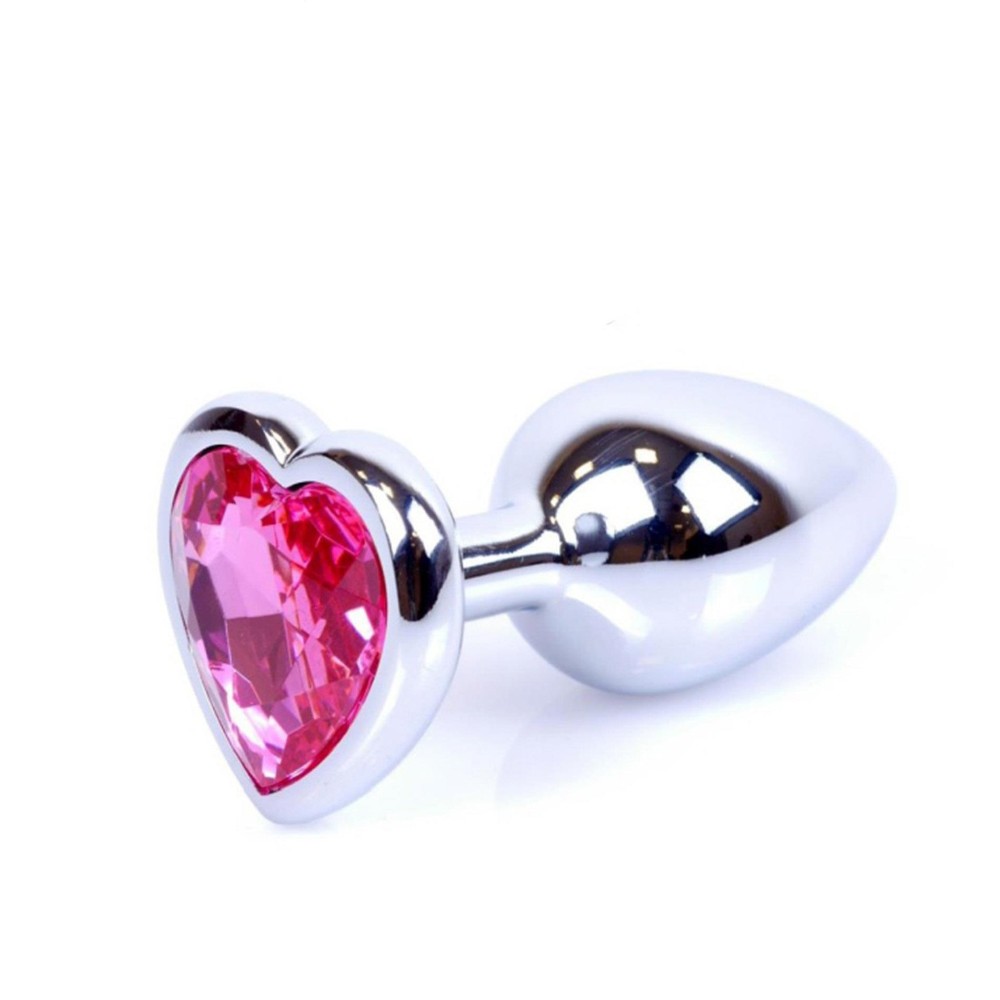 Анальна пробка - Jewellery Silver Heart Plug - Pink - зображення 1
