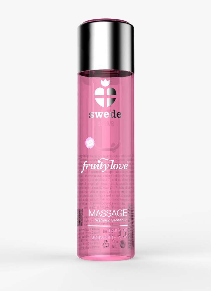 Масажна олія - Swede Fruity Love Sparkling Strawberry Wine, 120 мл - зображення 1