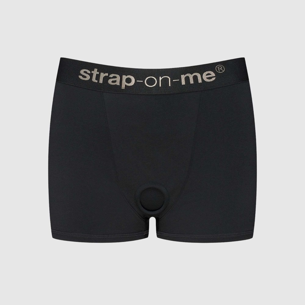 Шорти-боксери з фіксацією дилдо Strap-On-Me Harness Lingerie Allure – M – Black - зображення 1
