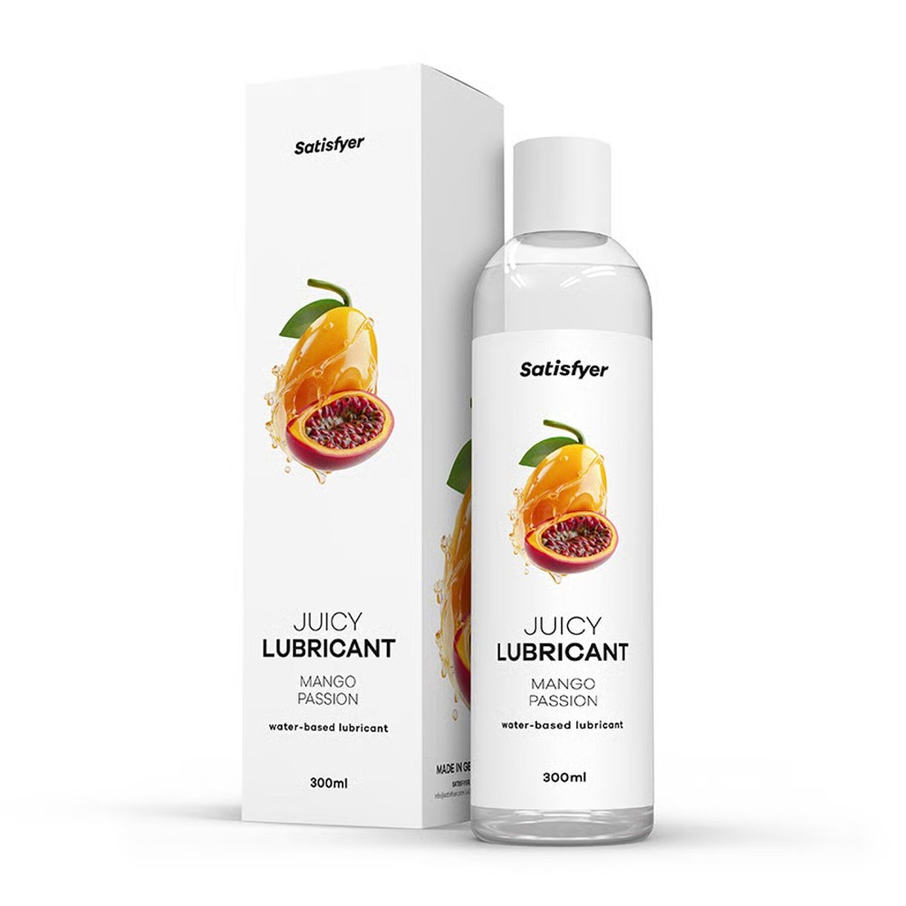 Лубрикант на водній основі Satisfyer Juicy Lubricant Mango & Passion 300 мл (м'яте паковання!!!) - зображення 1
