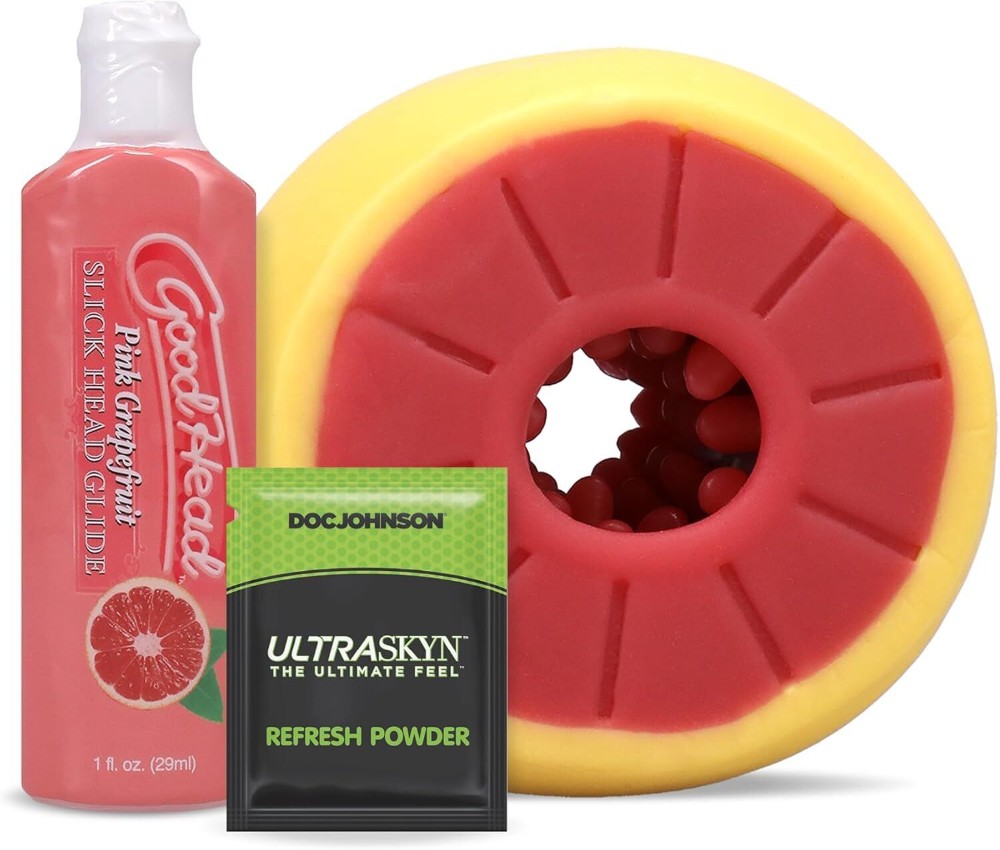 Набір для мінету Doc Johnson GoodHead Grapefruit Blowjob Set - Yellow (м'яте паковання!!!) - зображення 1