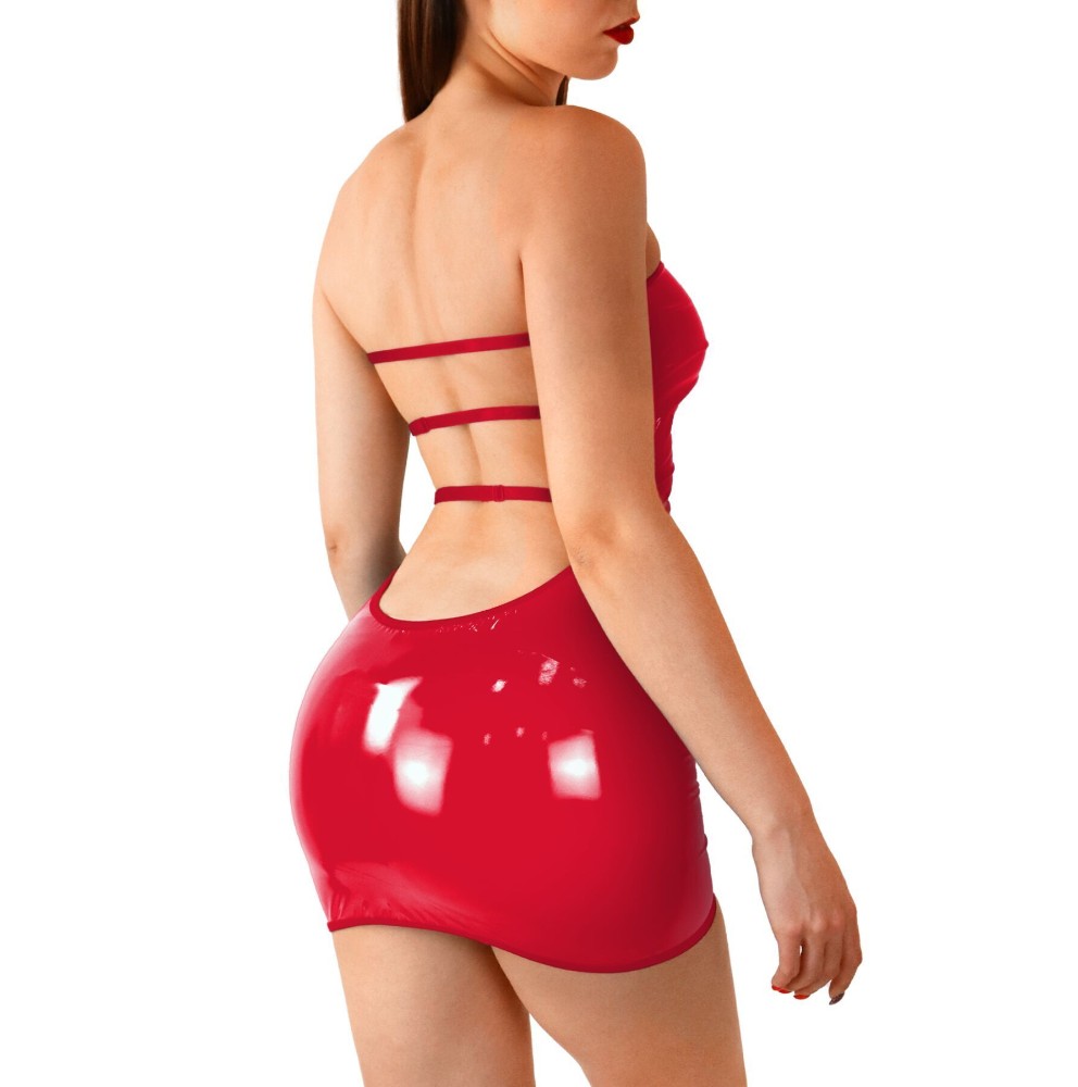 Сексуальна вінілова сукня Art of Sex - Jaklin, розмір L-2XL, колір червоний - зображення 1