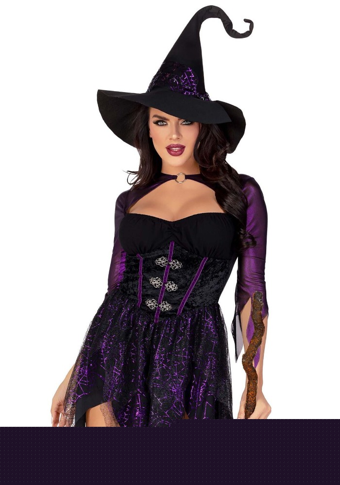 Костюм відьми Leg Avenue Mystical Witch L, сукня, капелюх - зображення 1