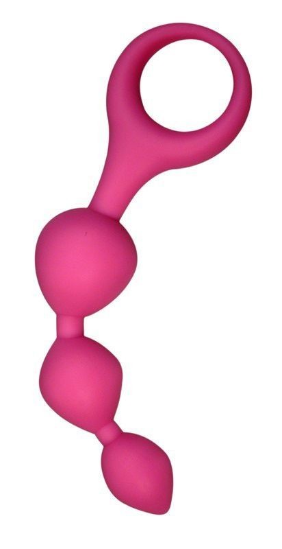 Анальні кульки Alive Triball Pink, силікон макс. діаметр 2 см - зображення 1