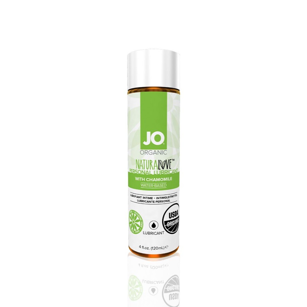 Змазка на водній основі JO NATURALOVE — ORGANIC (120 мл) з екстрактом листя агави та ромашки - зображення 1
