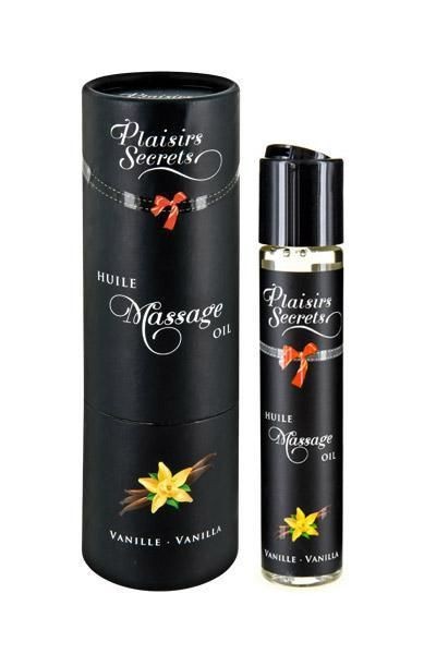Масажна олія Plaisirs Secrets Vanilla (59 мл) з афродизіаками, їстівна, подарункове паковання - зображення 1