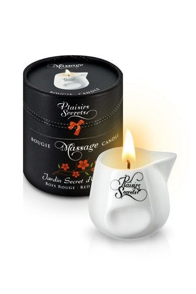 Масажна свічка Plaisirs Secrets Red Wood (80 мл) подарункове паковання, керамічний посуд - зображення 1