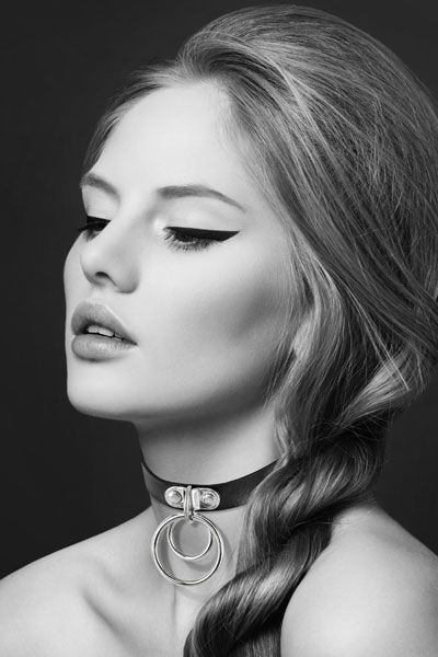 Чокер з двома кільцями Bijoux Pour Toi - TWO RINGS, екошкіра - зображення 1