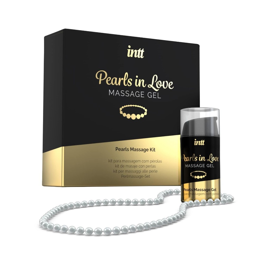Набір для перлинного масажу Intt Pearls in Love: намисто та силіконовий масажний гель - зображення 1