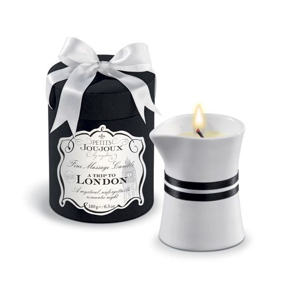 Масажна свічка Petits Joujoux - London - Rhubarb, Cassis and Ambra (190 г) розкішна упаковка - зображення 1