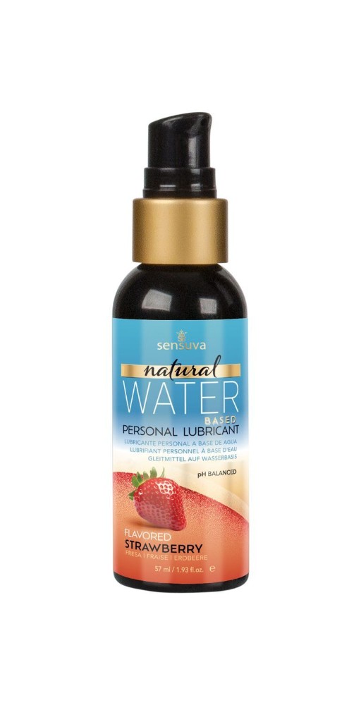 Змазка на водній основі Sensuva Natural Water-Based Strawberry (57 мл) без гліцерину та парабенів - зображення 1