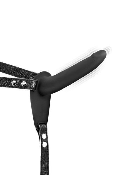Страпон з вібрацією Fetish Tentation Vibrating Strap-On with Dildo Black - зображення 1