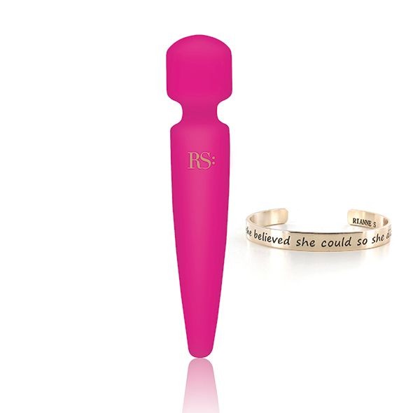 Вібромасажер Rianne S: Bella Mini Wand Rose, 10 режимів, медичний силікон, подарункове паковання - зображення 1