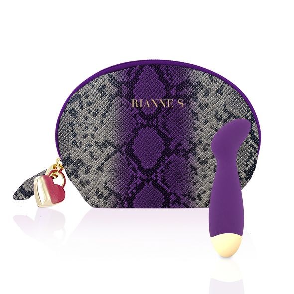 Вібратор для точки G Rianne S: Boa Mini Purple, 10 режимів роботи, медичний силікон, косметичка-чохо - зображення 1