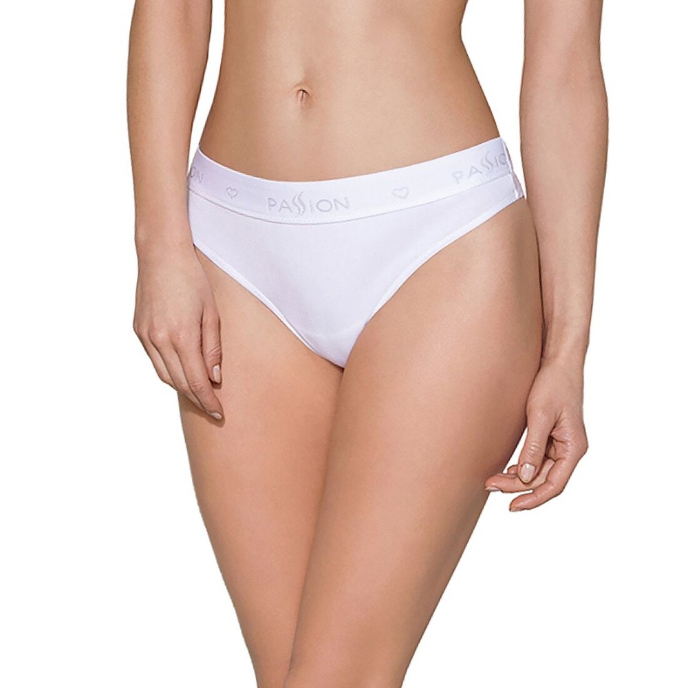 Трусики-бразиліана з бавовни Passion PS005 PANTIES M, white - зображення 1