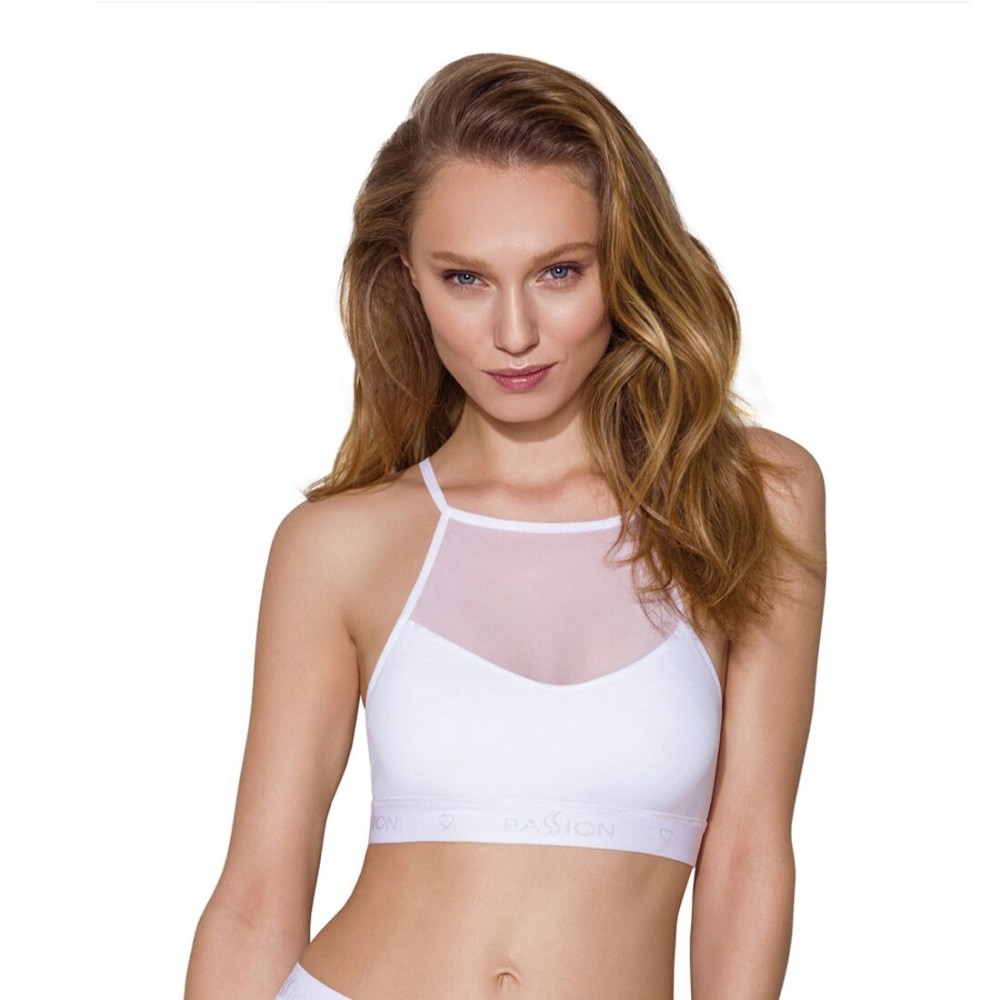 Спортивний топ з прозорою вставкою Passion PS006 TOP M, white - зображення 1