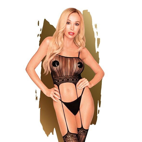 Бодістокінг з топом та панчохами на підв'язках Penthouse - Sex Dealer Black S/L - зображення 1