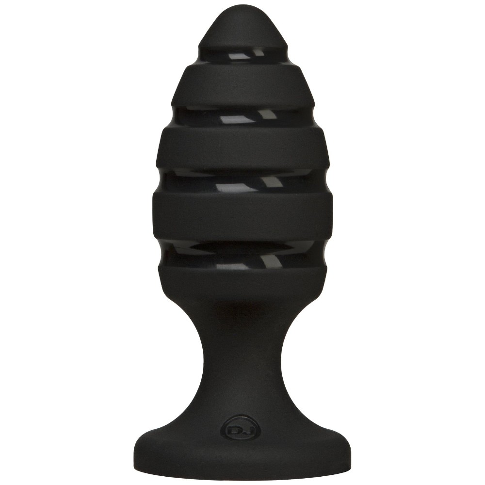 Анальний плаг зі спіральним каналом Doc Johnson Platinum Premium Silicone — The Blast — Black - зображення 1