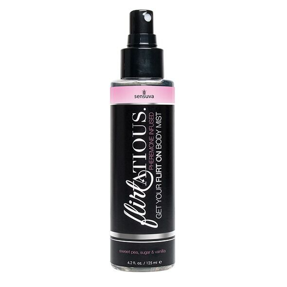 Спрей-міст для тіла з феромонами Sensuva Flirtatious Vanilla, Sugar, & Sweet Pea (125 мл) - зображення 1