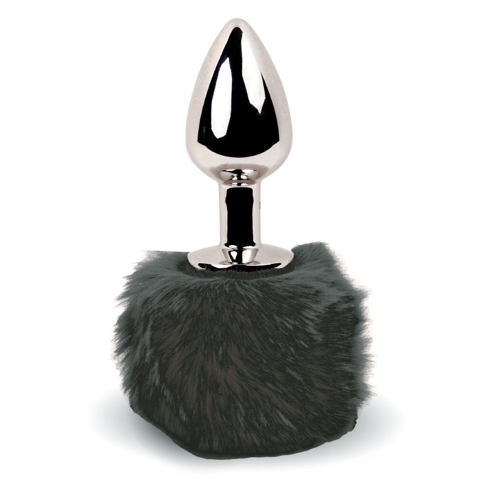 Анальна пробка FeelzToys - Bunny Tails Butt Plug Black - зображення 1
