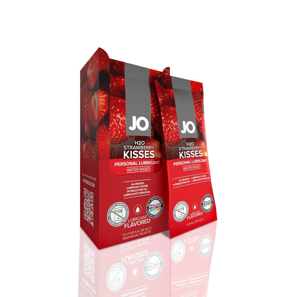 Набір лубрикантів Foil Display Box – JO H2O Lubricant – Strawberry – 12 × 10ml - зображення 1