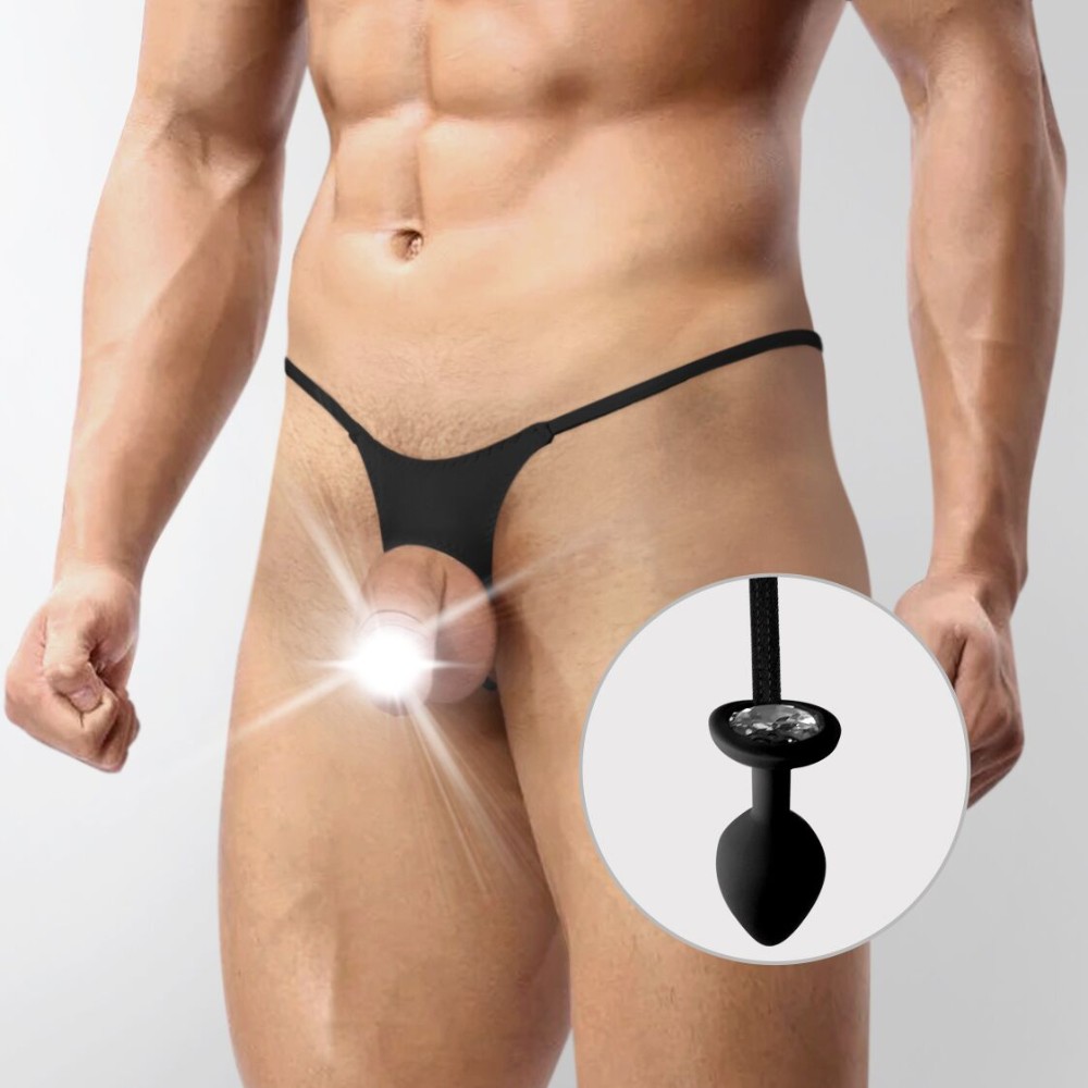 Чоловічі труси XS-2XL із силіконовою анальною пробкою Art of Sex - Joni plug panties size M Black - зображення 1