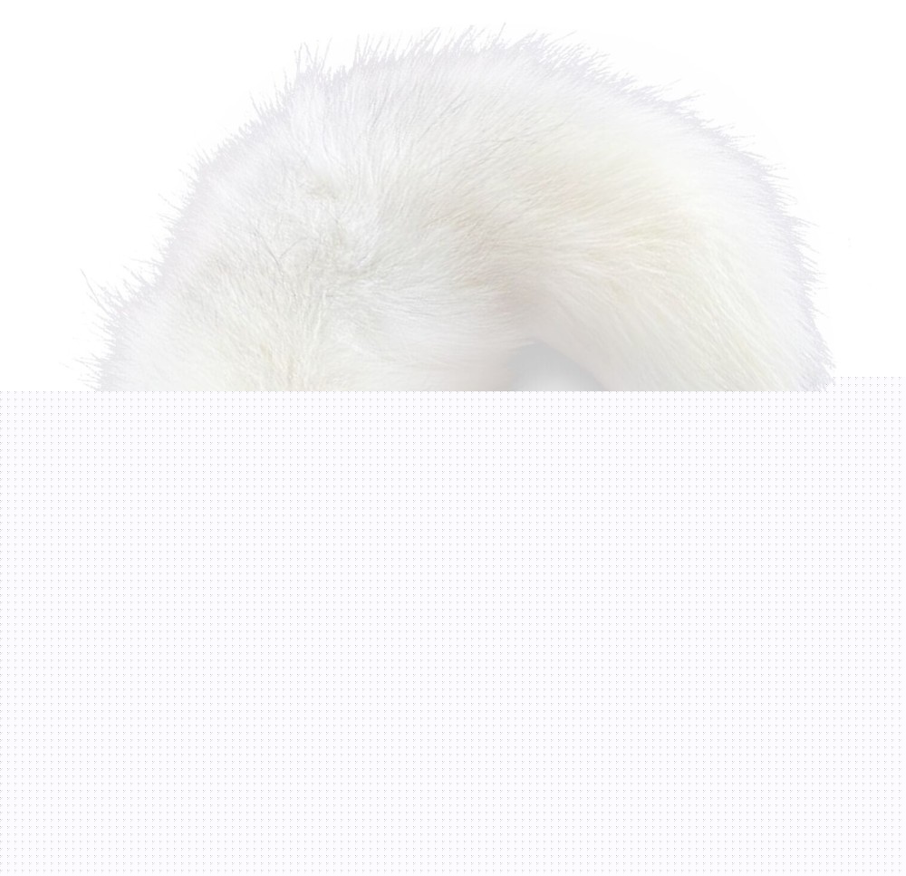 Металева анальна пробка з хвостом із натурального хутра Art of Sex size M White fox - зображення 1