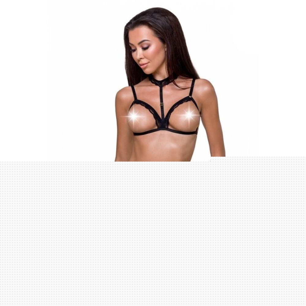 Трусики стрепи Passion Exclusive SHELLY THONG XXL/XXXL, black - зображення 1