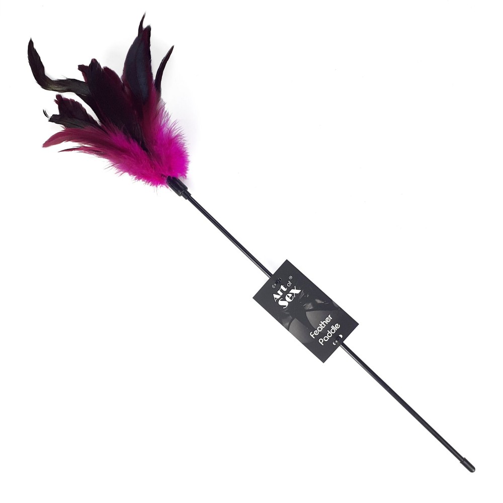 Лоскітка з пером півня Art of Sex – Feather Paddle, темно-рожева - зображення 1