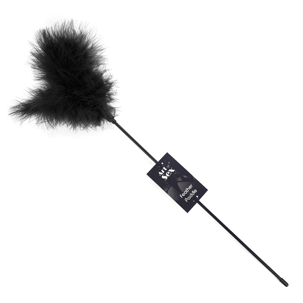Лоскітка з пером індика Art of Sex – Feather Paddle, чорна - зображення 1