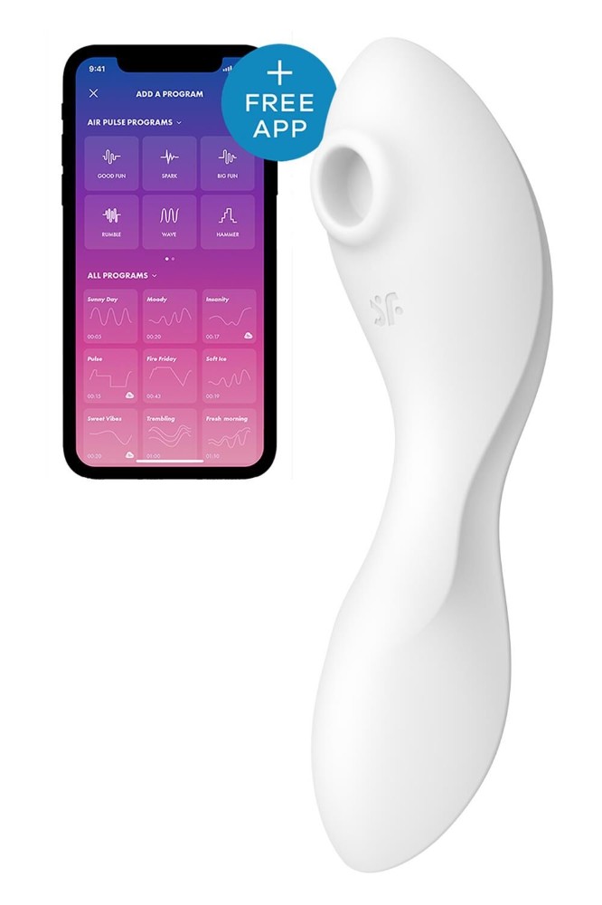 Вакуумний смарт-стимулятор із вібрацією Satisfyer Curvy Trinity 5 (White), керування зі смартфона - зображення 1