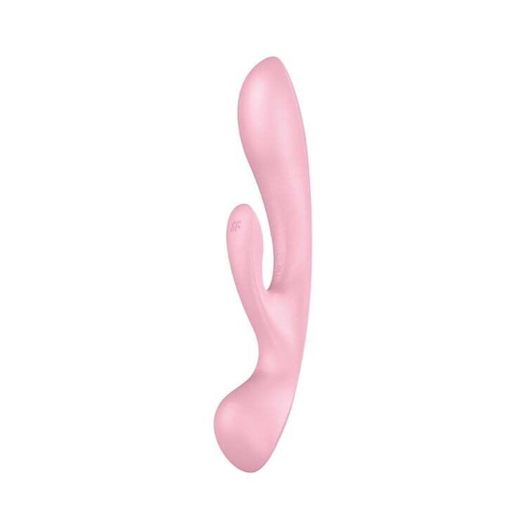 Двосторонній вібратор-кролик Satisfyer Triple Oh Pink, 3 мотори, руків’я-масажер - зображення 1