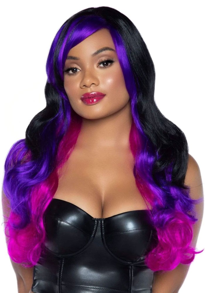 Leg Avenue Allure Multi Color Wig Black/Purple - зображення 1