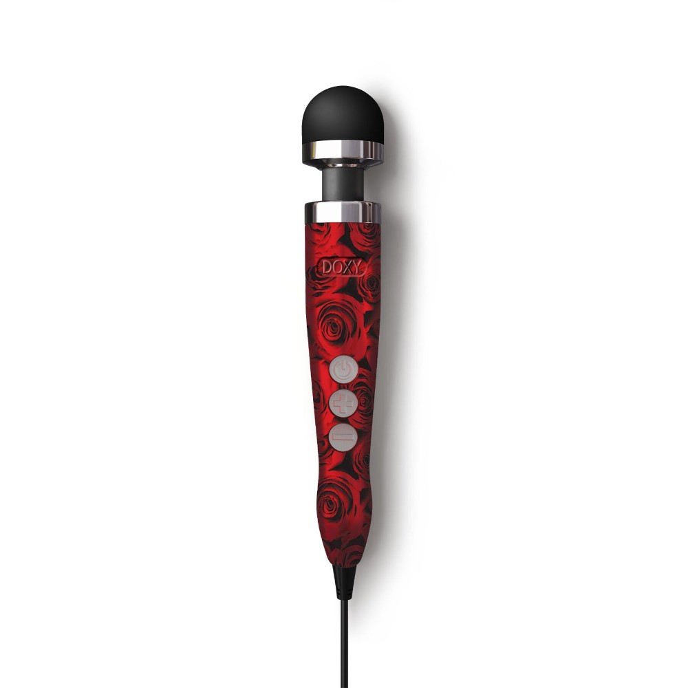 Вібромасажер DOXY Die Cast 3 ROSE PATTERN, дуже потужний, живлення 220В, металевий корпус - зображення 1
