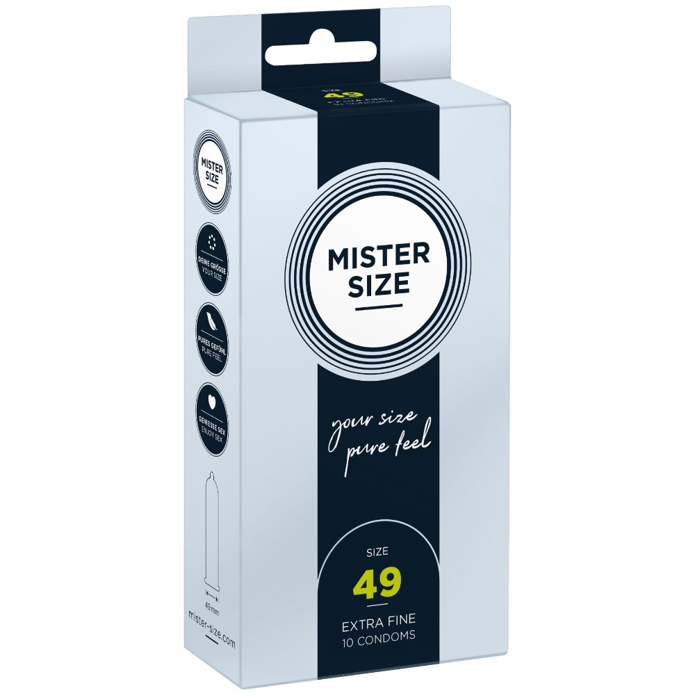 Презервативи Mister Size - pure feel - 49 (10 condoms), товщина 0,05 мм - зображення 1