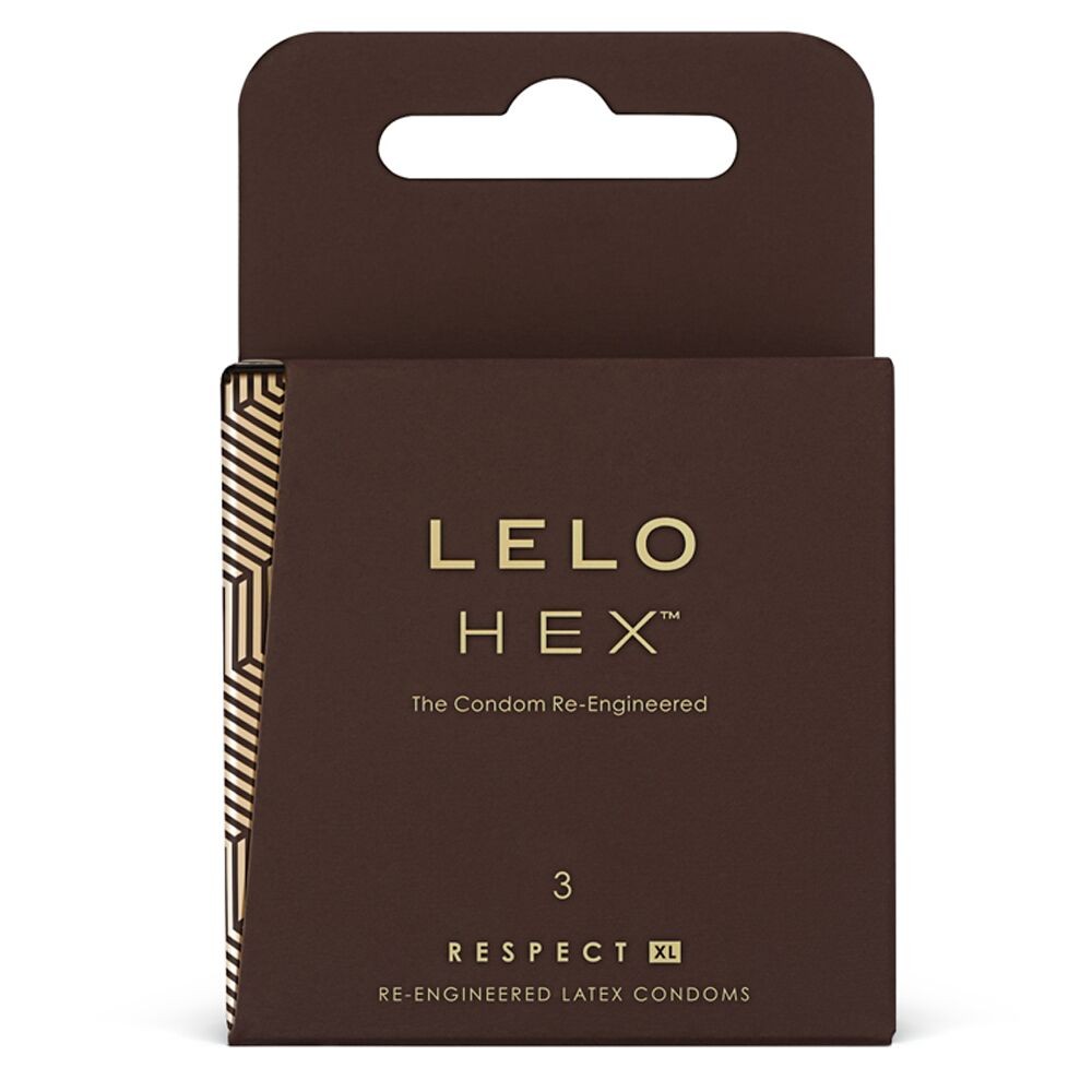 Презервативи LELO HEX Condoms Respect XL 3 Pack, тонкі та суперміцні, збільшений розмір - зображення 1