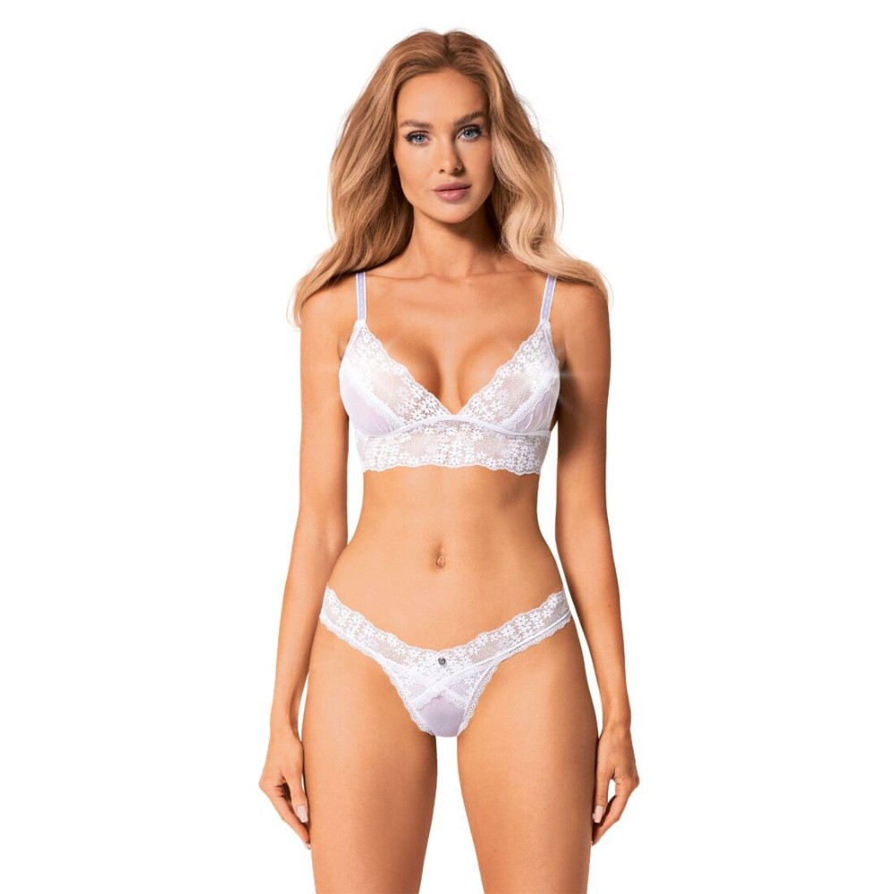 Еротичний комплект Obsessive Heavenlly 2-pcs set M/L, бюстгальтер і танга - зображення 1