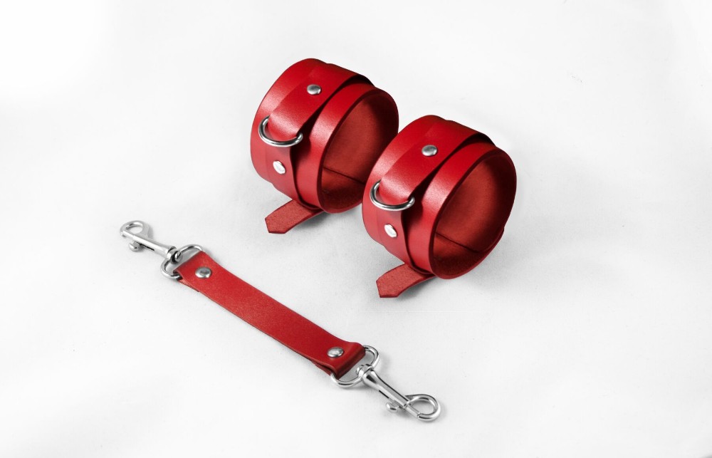Наручники Feral Feelings - Hand Restraints Red, натуральна шкіра - зображення 1