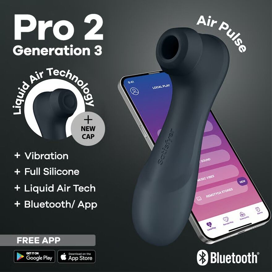 Вакуумний кліторальний стимулятор Satisfyer Pro 2 Generation 3 with Liquid Air Connect App Dark Grey - зображення 1