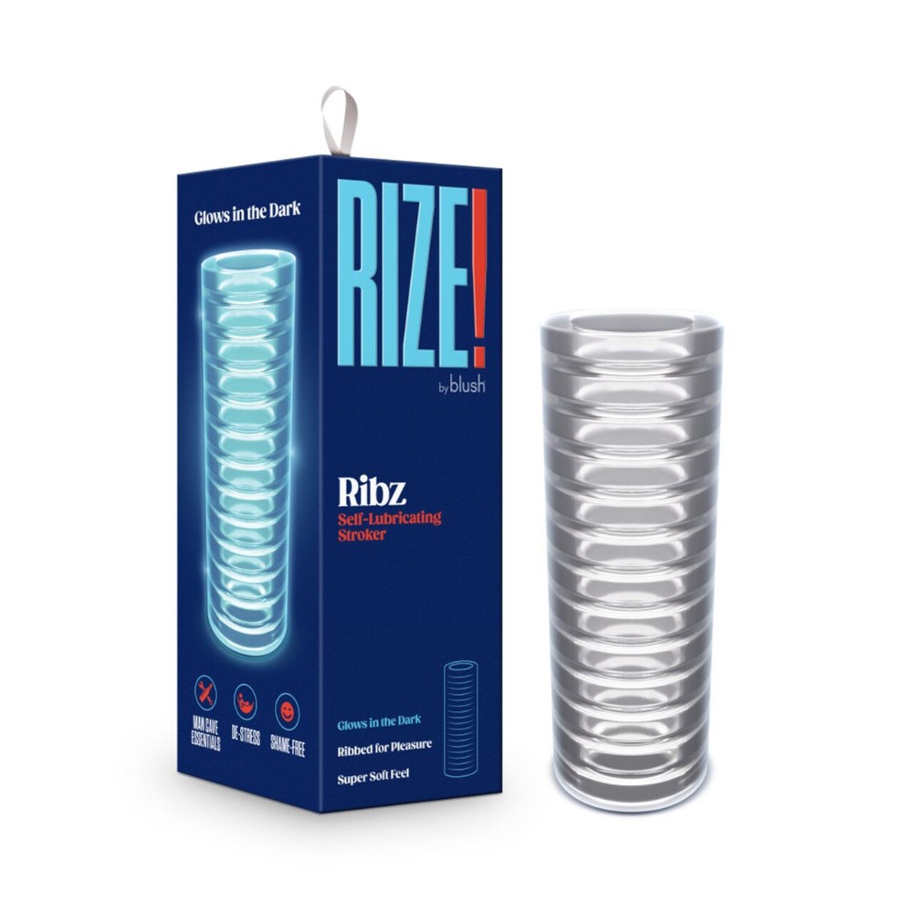 Мастурбатор Blush Rize – Ribz Glow in the Dark Masturbator – Clear, нейтральний, світиться в темряві - зображення 1