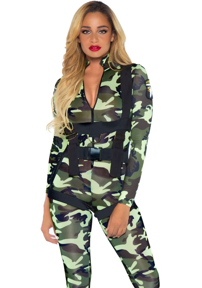 Еротичний костюм десантниці Leg Avenue Pretty Paratrooper S, комбінезон, портупея - зображення 1
