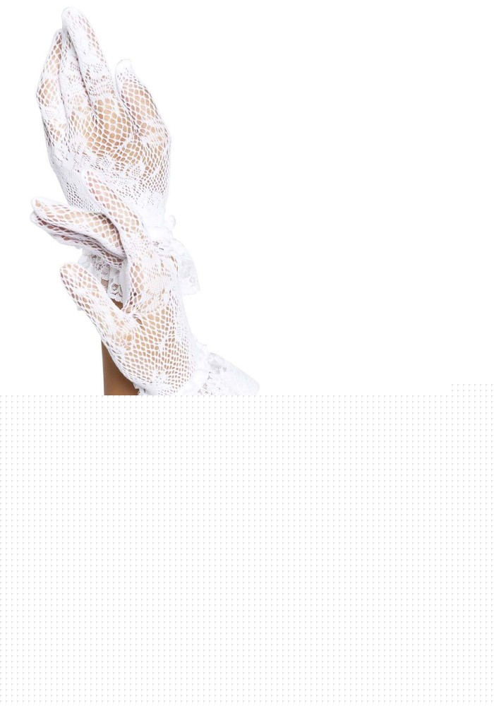 Короткі рукавички Leg Avenue Floral lace wristlength gloves White - зображення 1