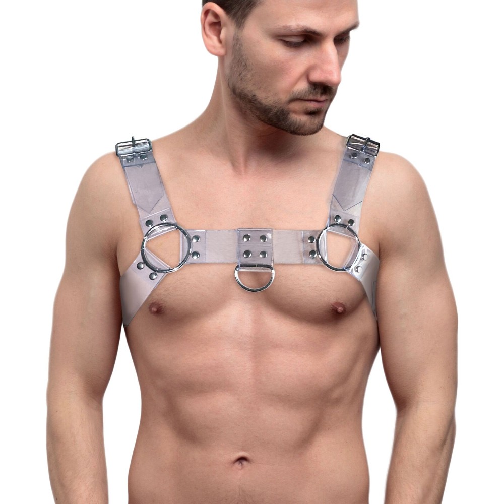 Чоловіча портупея на груди Feral Feelings - Bulldog Harness Trasparent - зображення 1
