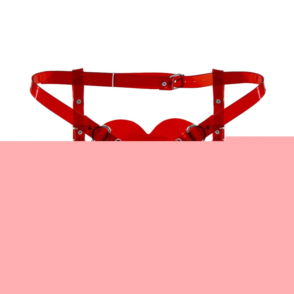 Трусики Серце для страпону Feral Feelings - Hearts Strap-on Belt Red Trasparent - зображення 1