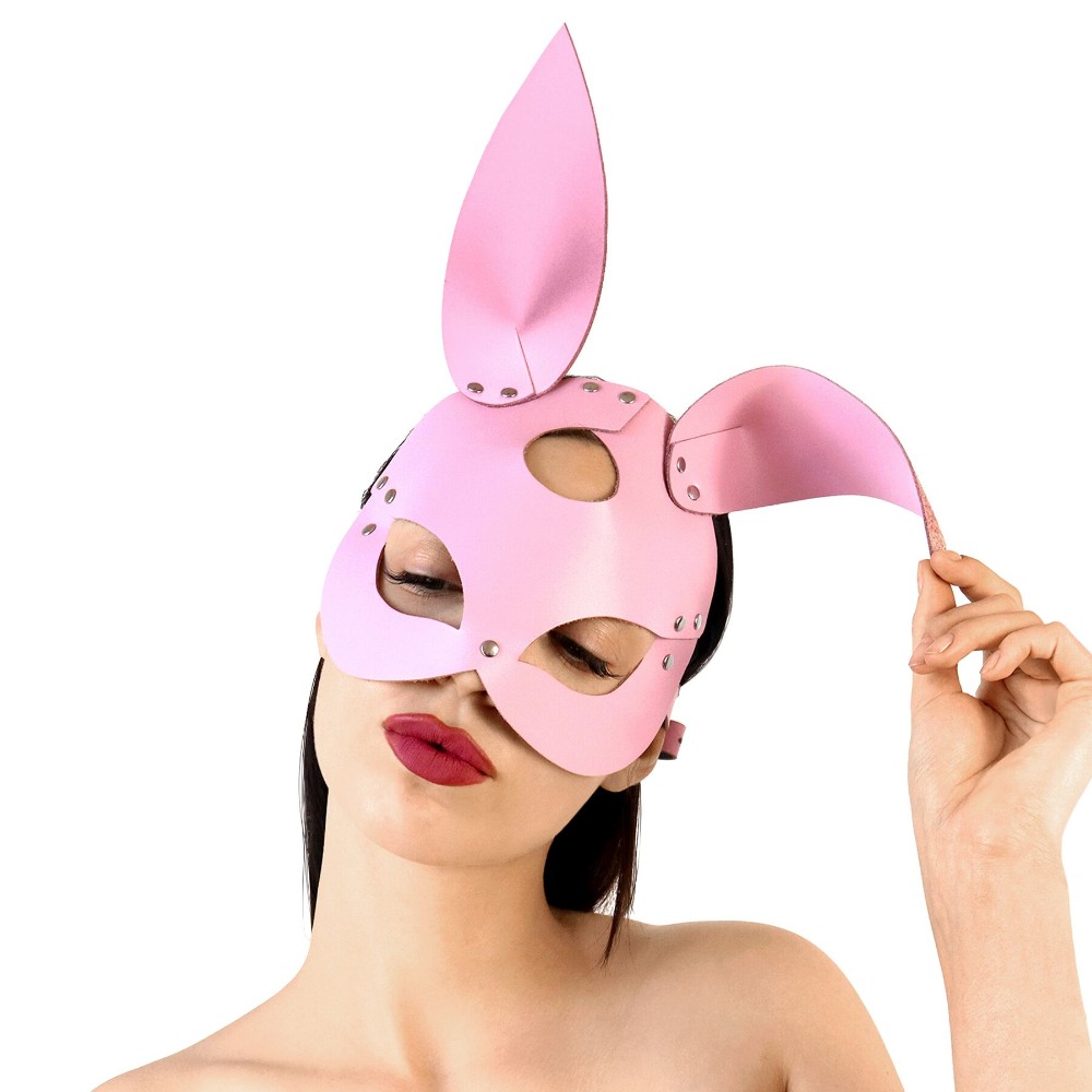 Шкіряна маска Зайчика Art of Sex - Bunny mask, колір Рожевий - зображення 1
