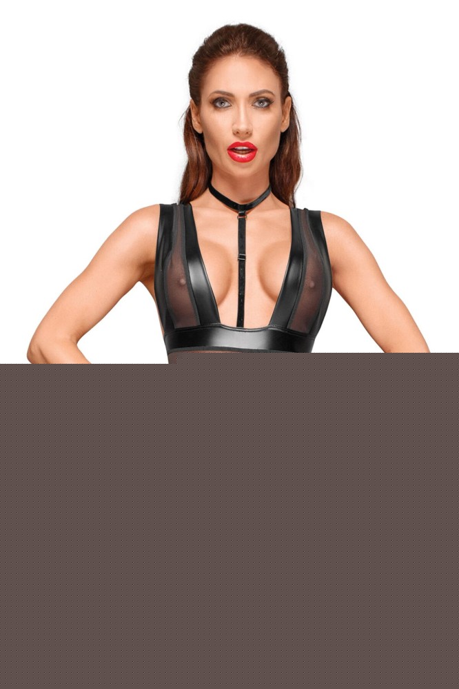 Боді з мокрим ефектом Noir Handmade F183 Powerwetlook body, XL - зображення 1