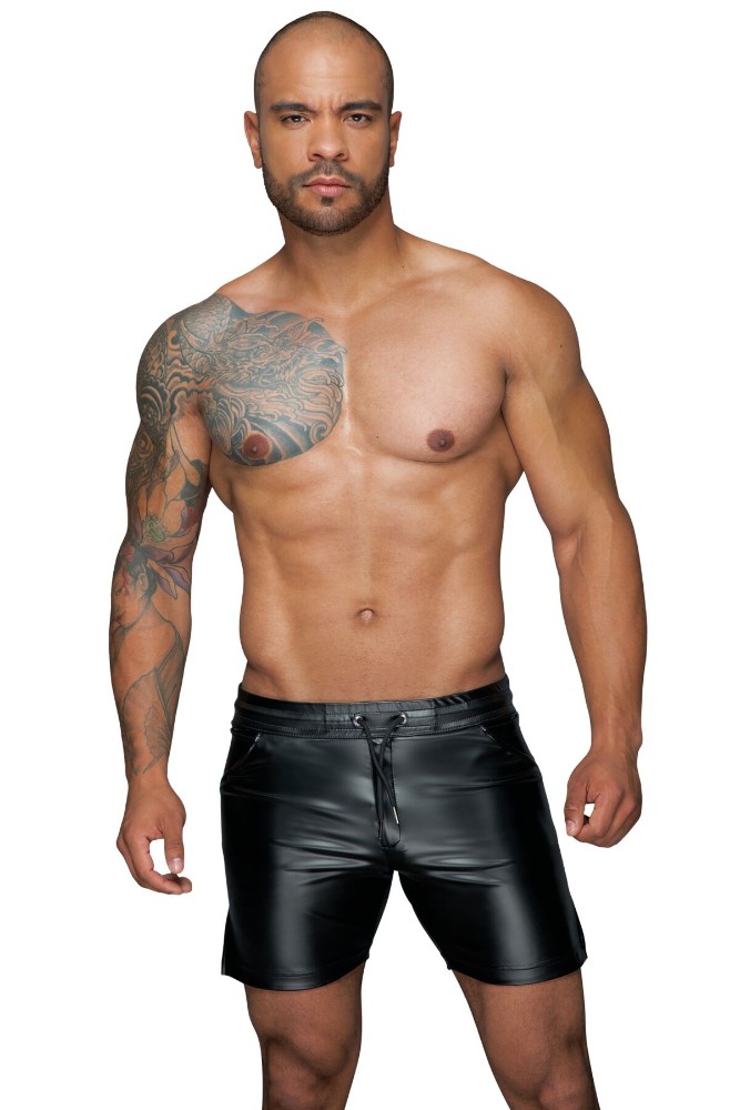 Чоловічі шорти з мокрим ефектом Noir Handmade H061 Powerwetlook shorts, XL - зображення 1