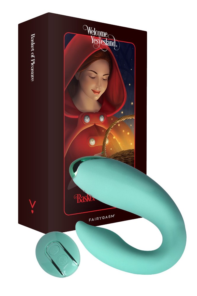 Вібратор для пар FairyGasm PleasureBerry green, зарядний кейс, пульт ДК - зображення 1