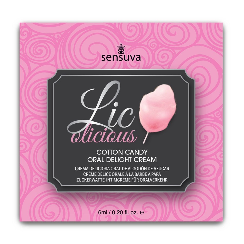 Пробник гелю для мінету Sensuva Lic-o-licious Cotton Candy (6 мл), оліїстий, без цукру - зображення 1